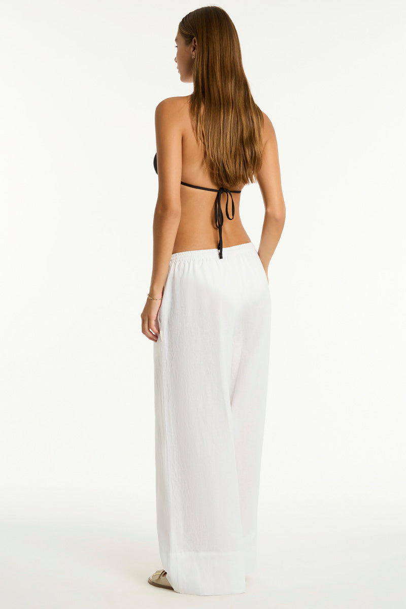 Tidal Linen Palazzo Pant / Sea Level Tidal linen white