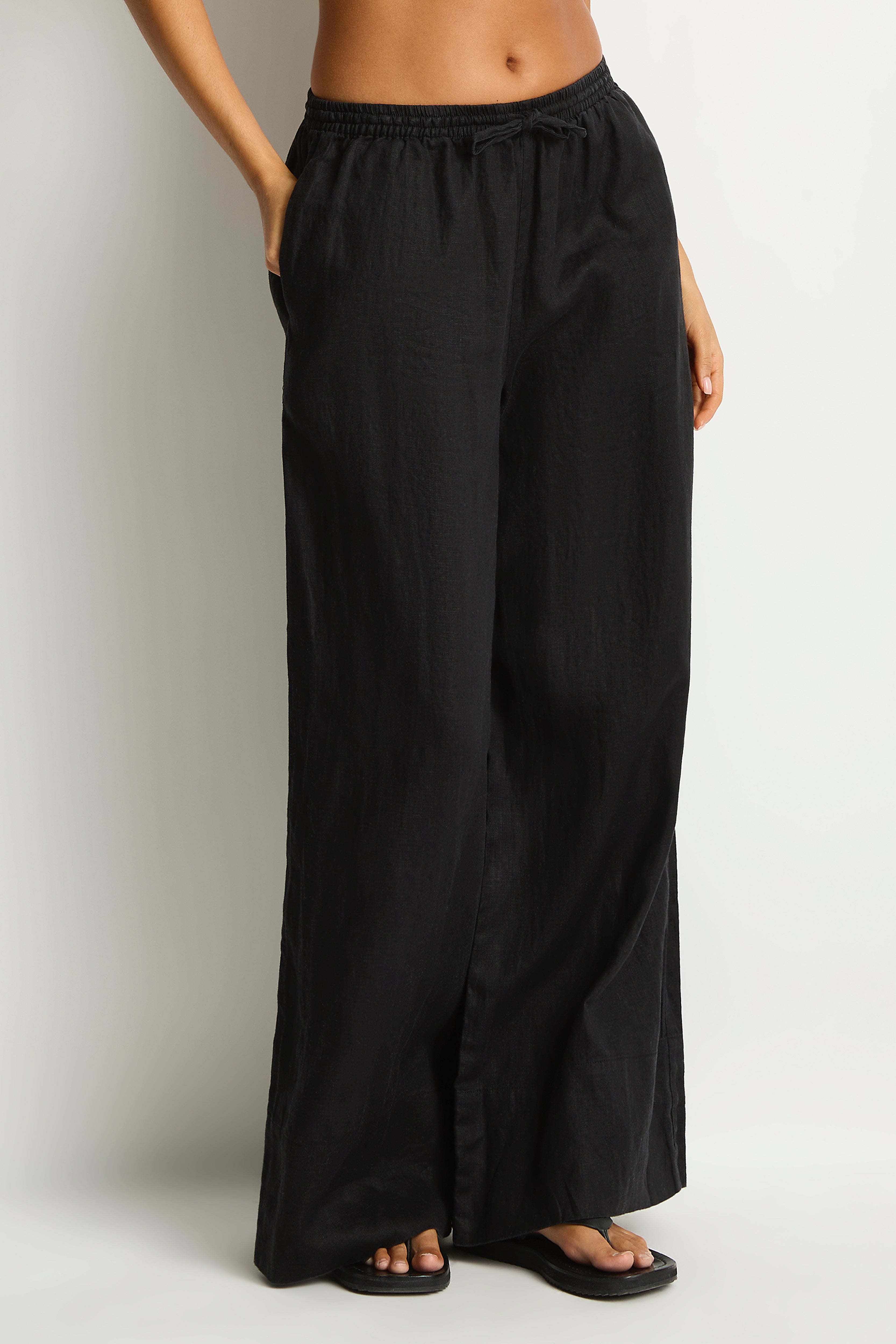Shore Linen Palazzo Pant / Sea Level Shore linen black