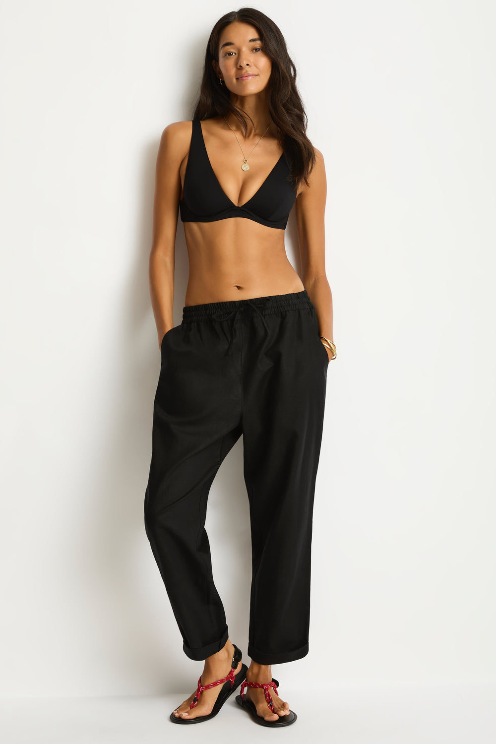 Shore Linen Beachcomber Pant / Sea Level Shore linen black