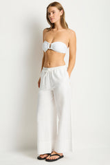 Shore Linen Palazzo Pant / Sea Level Shore linen white