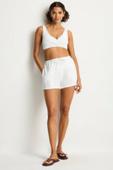 Shore Linen Boxer Short / Sea Level Shore linen white
