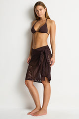 Castaway Mid Length Mesh Wrap / Sea Level Castaway cocoa