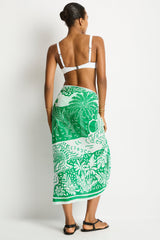 Jungle Lino Long Sarong / Sea Level Jungle lino green
