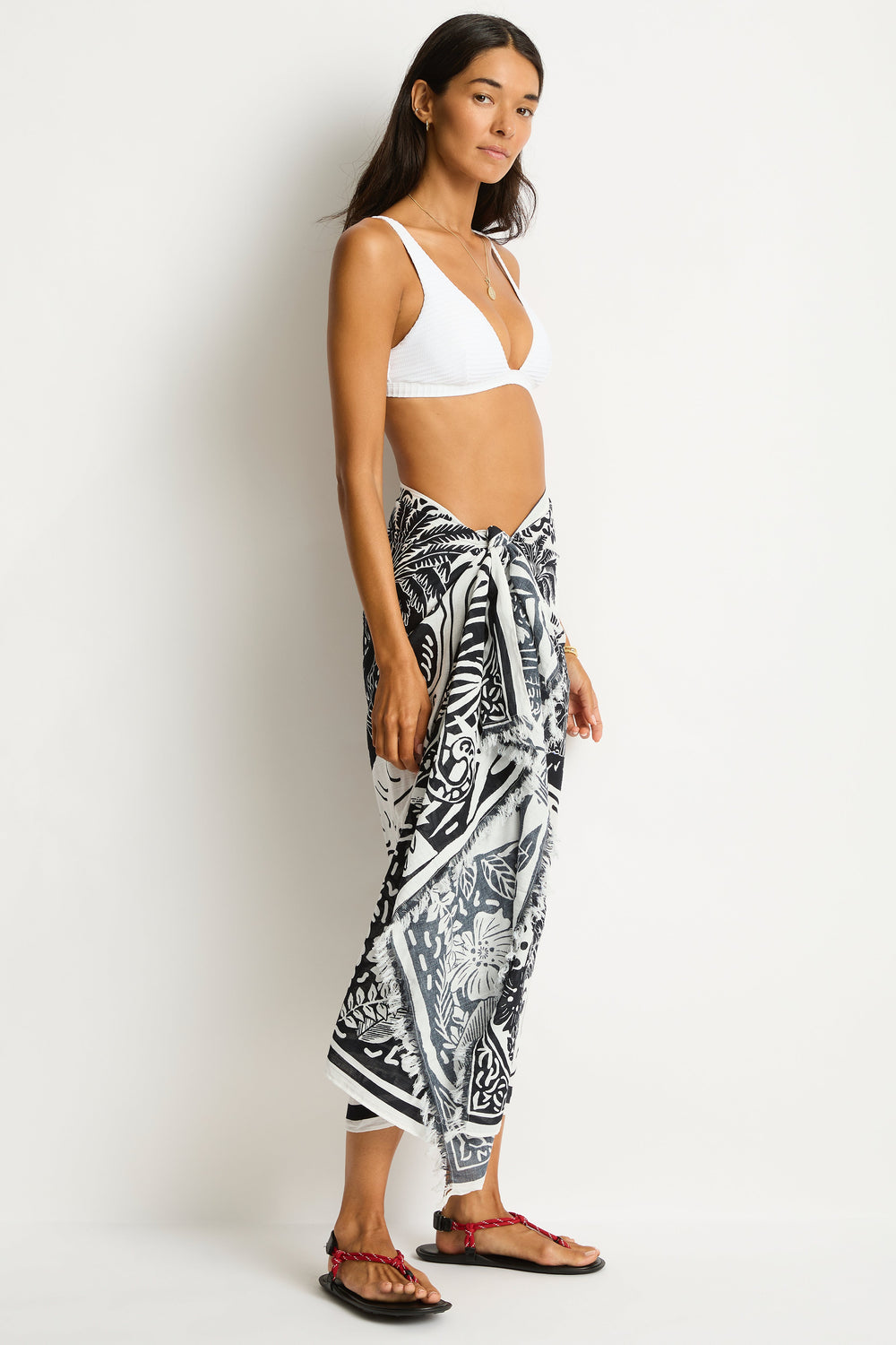 Jungle Lino Long Sarong / Sea Level Jungle lino black