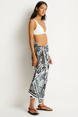 Jungle Lino Long Sarong / Sea Level Jungle lino black