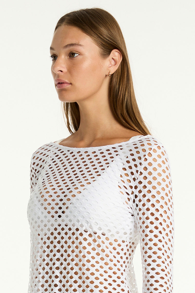 Castaway Mesh Cover Up / Sea Level Castaway white