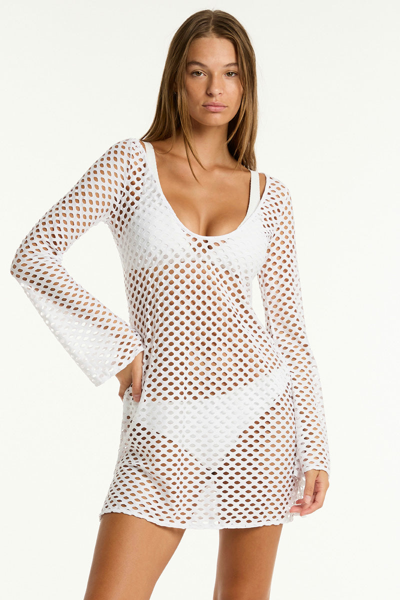 Castaway Mesh Cover Up / Sea Level Castaway white