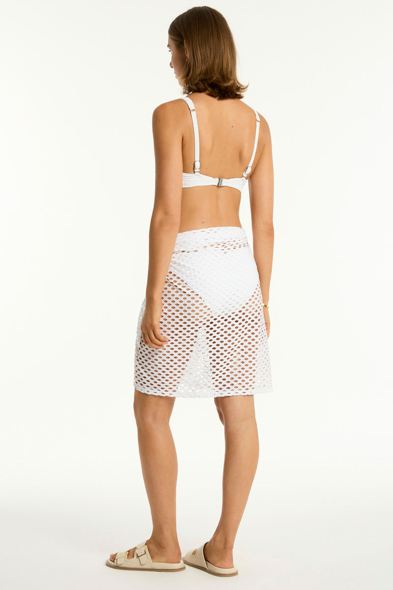 Castaway Mid Length Mesh Wrap / Sea Level Castaway white