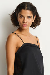 Shore Linen Panelled Shift Cami Top / Sea Level Shore linen black