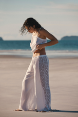 Shore Linen Panelled Shift Cami Top / Sea Level Shore linen white