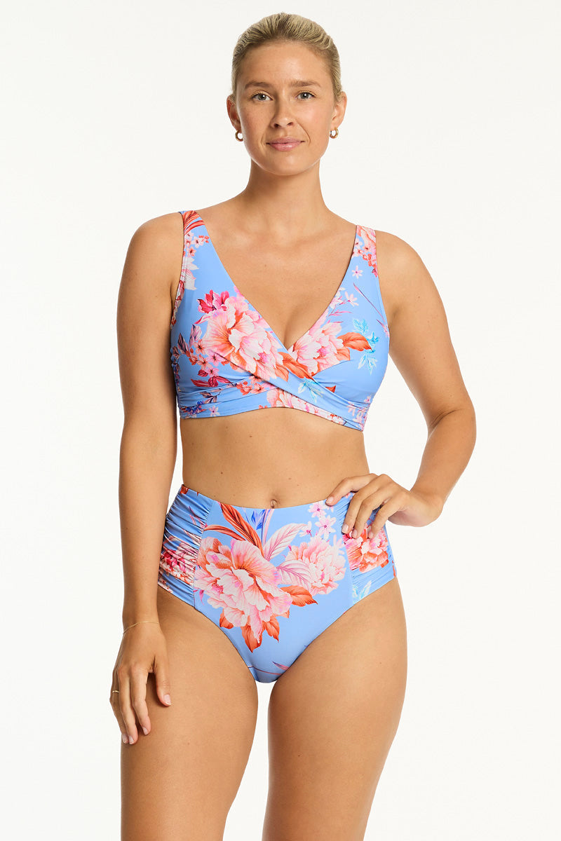 Indochine G Cup Cross Front Bra / Sea Level Indochine light blue