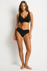 Essentials Edit Cross Front Tie Back Bra / Sea Level Eco essentials black