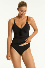 Essentials Edit Tie Front DD/E Tankini / Sea Level Eco essentials black