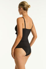 Essentials Edit Tie Front DD/E Tankini / Sea Level Eco essentials black