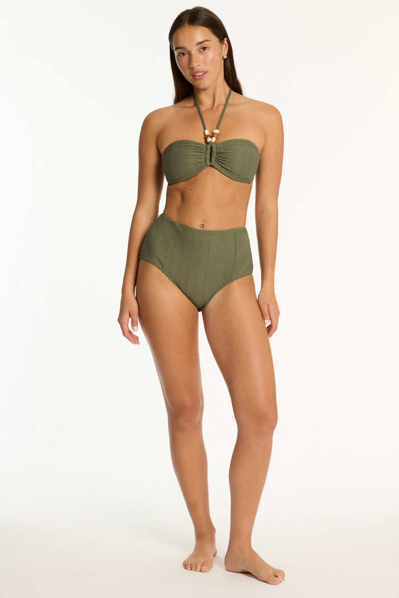 Caracus Panelled High Waist Pant / Sea Level Caracus khaki