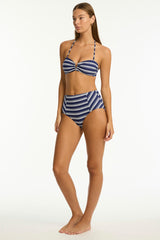 Biarritz Panelled High Waist Pant / Sea Level Biarritz french navy