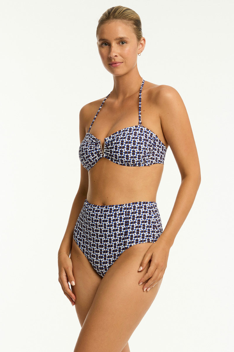 Coast Panelled High Waist Pant / Sea Level Coast cobalt
