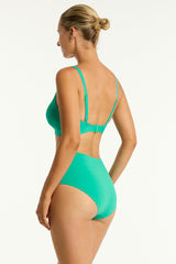Essentials Edit High Waist Gathered Side Pant / Sea Level Eco essentials evergreen