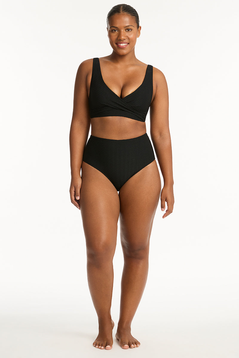 Honeycomb High Waist Pant / Sea Level Honeycomb black