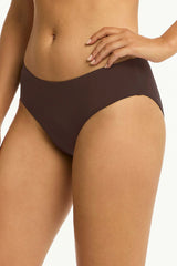 Essentials Edit Mid Bikini Pant / Sea Level Eco essentials cocoa