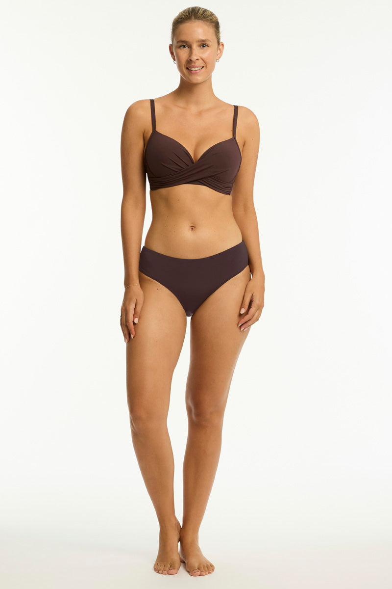 Essentials Edit Mid Bikini Pant / Sea Level Eco essentials cocoa