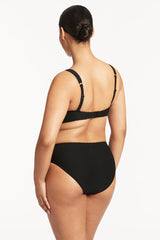 Honeycomb Mid Bikini Pant / Sea Level Honeycomb black