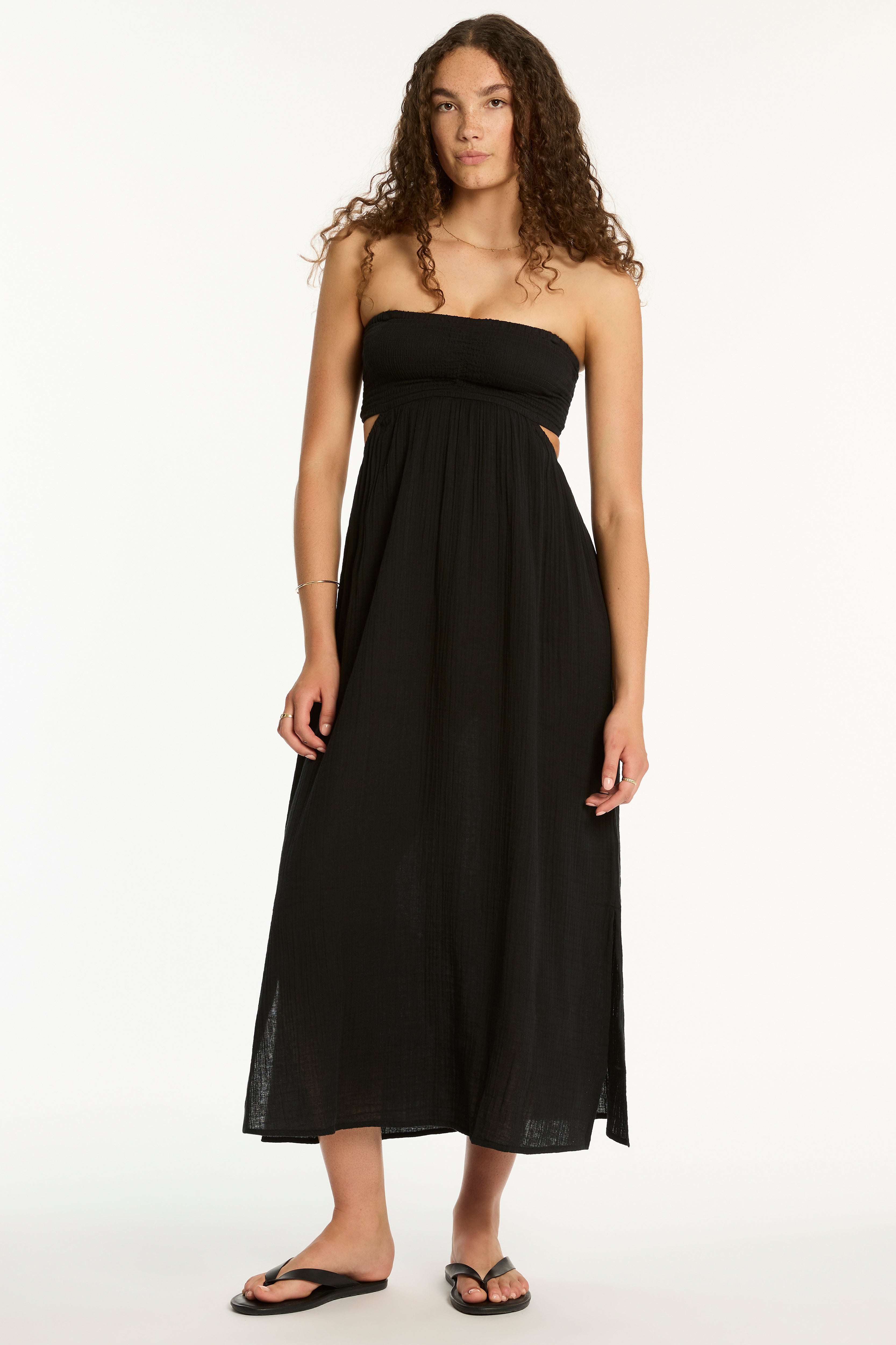 Sunset Cutaway Bandeau Dress / Sea Level Sunset black