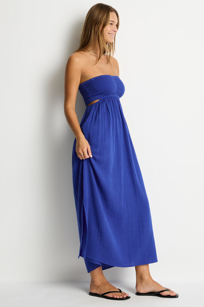 Sunset Cutaway Bandeau Dress / Sea Level Sunset amalfi blue