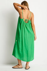 Sunset Tie Back Sundress / Sea Level Sunset kelly green