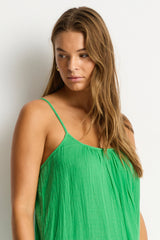 Sunset Tie Back Sundress / Sea Level Sunset kelly green