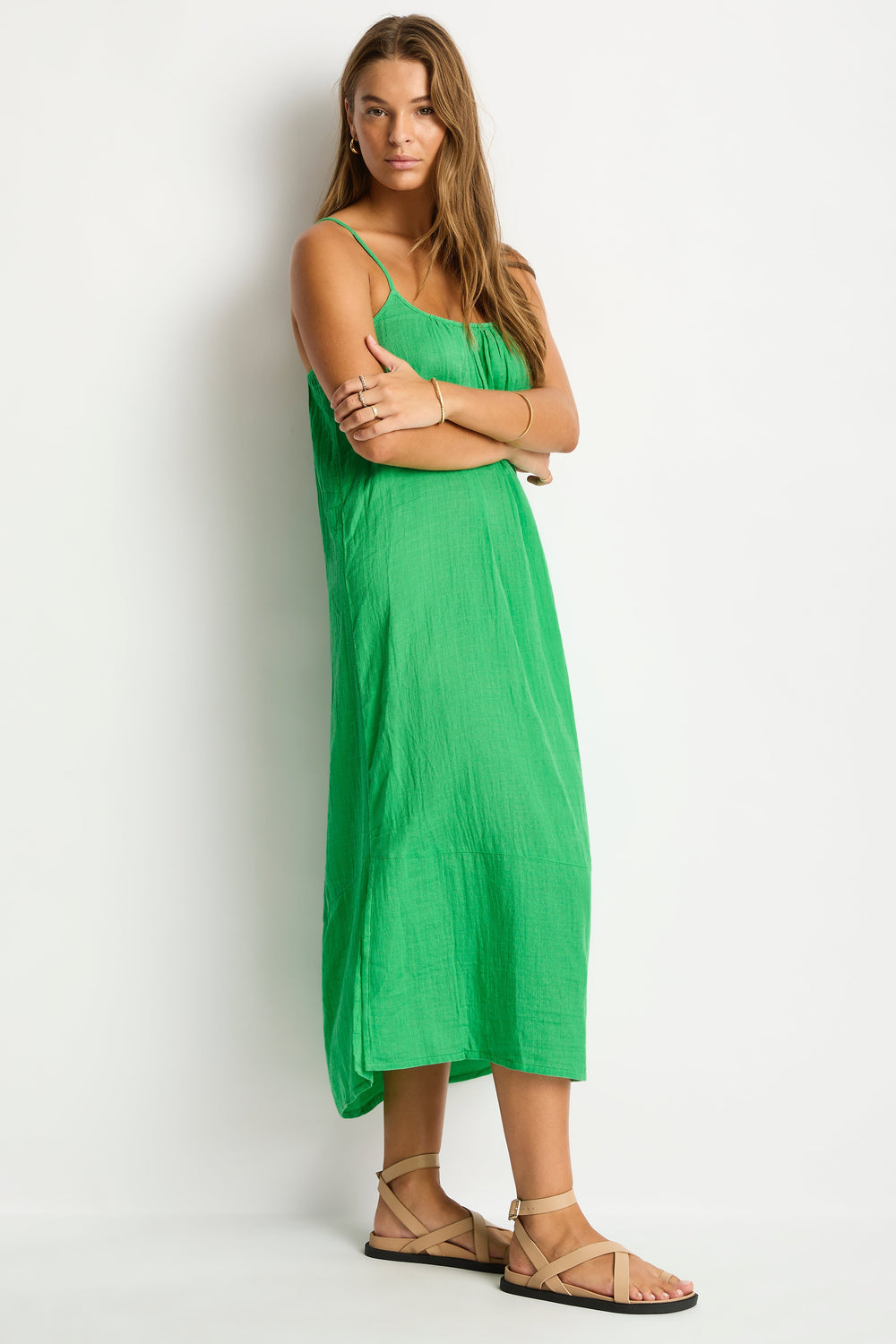 Sunset Tie Back Sundress / Sea Level Sunset kelly green