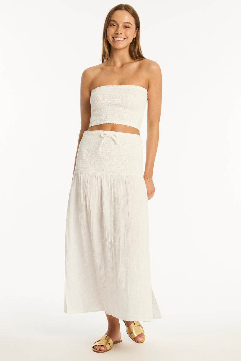 Sunset Beach Bandeau Top / Sea Level Sunset white