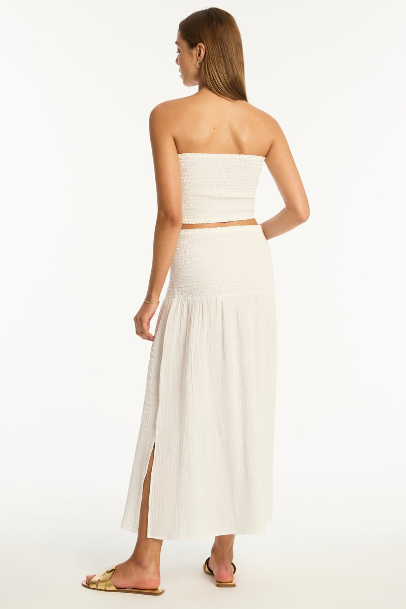 Sunset Beach Bandeau Top / Sea Level Sunset white