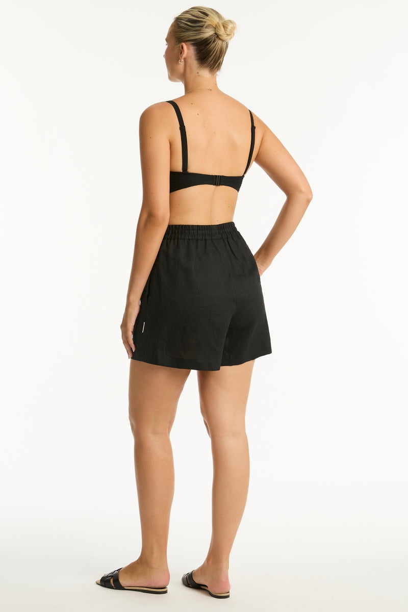 Tidal Linen Boardwalk Short / Sea Level Tidal linen black