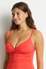 Essentials Edit Cross Front Scoop Back One Piece / Sea Level Eco essentials tango