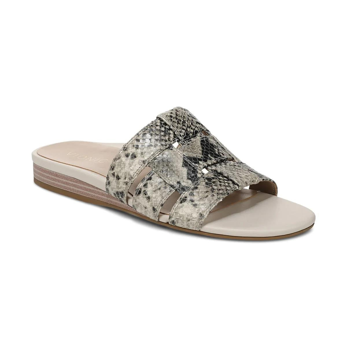 Cream Snake Print Leather,5,MEDIUM