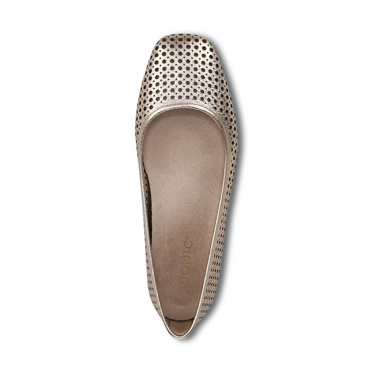 Vionic Shoes Orinda Perf Square Toe Ballet Flat